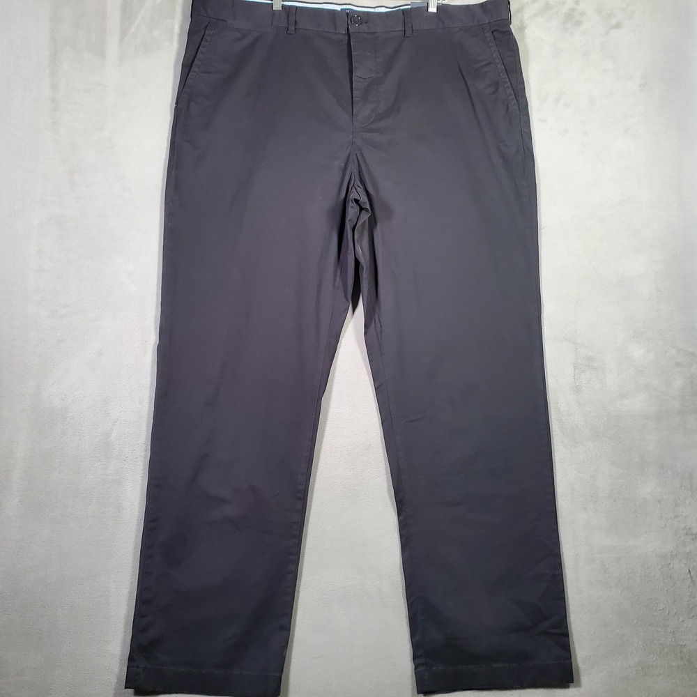 Tommy Hilfiger Chino Pants Mens 46x34 Black Classic Fit Preppy Office Casual NEW